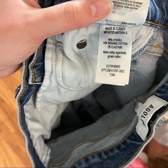 AGOLDE Toni Stratosphere Medium Wash Mid-Rise Straight Slim Leg Jeans Size 24 - Picture 8 of 9